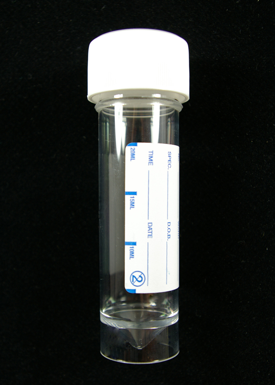 30ml Universal container with cap with patient label sterile PS