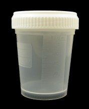 120ml Specimen Container with white screw cap, PP
