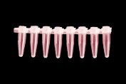 PCR Strip Tubes 8 x 0.2ml, with integral hinged flat caps, red