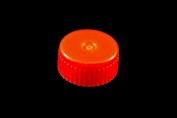 Screw cap with moulded-in seal, for microtubes with moulded graduations, orange