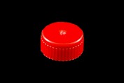 Screw cap with moulded-in seal, for microtubes with moulded graduations, red
