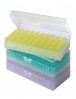 Polypropylene storage box with hinged lid, natural, 200 positions