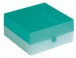 Polypropylene storage box with hinged lid, green, 100 positions